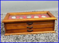 Vintage Style Pocket Watch 30pcs Set Wooden Case Display Box Unused