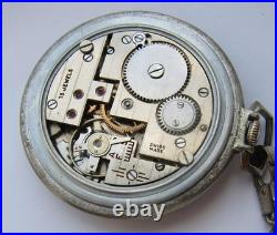Vintage Swiss ARISTON Pocket Watch Rare Interesting Mechanism Nickel Case 1.84in