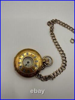 Vintage Swiss Made Pocket Watch ARNEX Gold Plated Case, Read Description