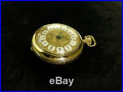 Vintage Swiss Mechanical Alarm Pocket Watch Gold Plated Case (watch The Video)