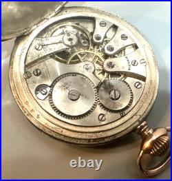 Vintage Swiss Niello Silver Gold Inlayed Hunter Case Pocket Watch 48mm