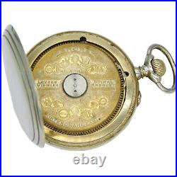 Vintage Swiss pocket watch HEBDOMAS, 8 Jours, 8 day, steel case