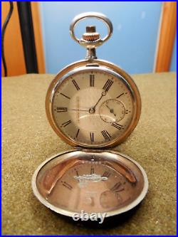 Vintage, Tavaness Pocket Watch 15j, Size, 16, Full Hunter Case, Sterling, 0.90