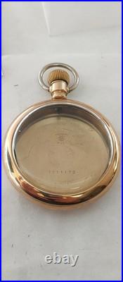Vintage Wadsworth Pilot Pocket Watch Swing Case 18 Size Gold Filled Open Face
