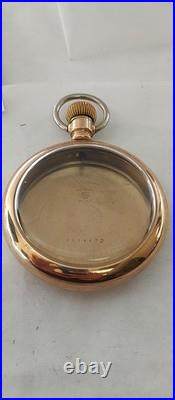 Vintage Wadsworth Pilot Pocket Watch Swing Case 18 Size Gold Filled Open Face
