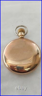 Vintage Wadsworth Pilot Pocket Watch Swing Case 18 Size Gold Filled Open Face