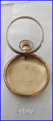 Vintage Wadsworth Pilot Pocket Watch Swing Case 18 Size Gold Filled Open Face