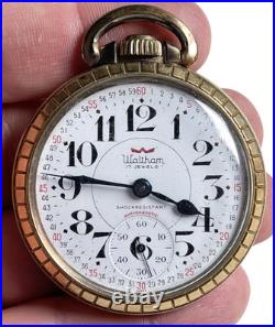 Vintage Waltham Cal 431 445 10k gold plate star case pocket watch NOT RUNNING