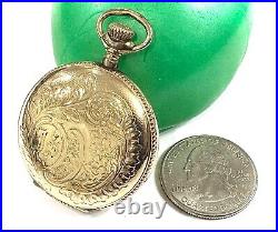 Vintage Waltham Plymouth Perfect 15 Jewel Hand Engraved Pocket Watch Hunter Case
