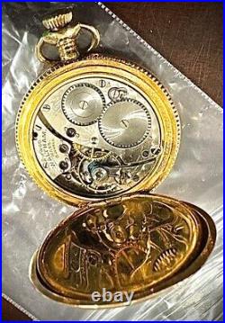Vintage Waltham Plymouth Perfect 15 Jewel Hand Engraved Pocket Watch Hunter Case