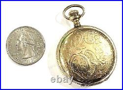 Vintage Waltham Plymouth Perfect 15 Jewel Hand Engraved Pocket Watch Hunter Case