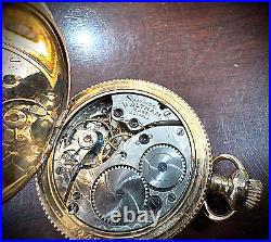 Vintage Waltham Plymouth Perfect 15 Jewel Hand Engraved Pocket Watch Hunter Case