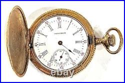 Vintage Waltham Plymouth Perfect 15 Jewel Hand Engraved Pocket Watch Hunter Case