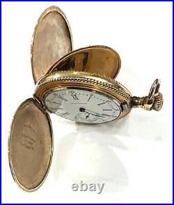 Vintage Waltham Plymouth Perfect 15 Jewel Hand Engraved Pocket Watch Hunter Case