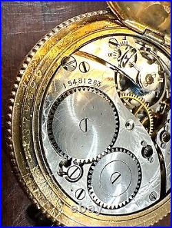 Vintage Waltham Plymouth Perfect 15 Jewel Hand Engraved Pocket Watch Hunter Case