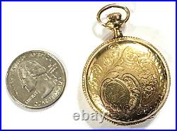 Vintage Waltham Plymouth Perfect 15 Jewel Hand Engraved Pocket Watch Hunter Case
