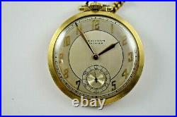 Vintage Waltham Premier 14K Solid Gold Case 12s 23J 5Adj Pocket Watch lot. E