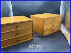 Vintage Watchmakers Cabinets Two 3 Drawer With Wristwatch Pocket watch Pieces