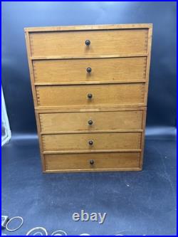 Vintage Watchmakers Cabinets Two 3 Drawer With Wristwatch Pocket watch Pieces