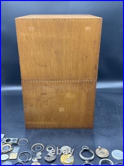 Vintage Watchmakers Cabinets Two 3 Drawer With Wristwatch Pocket watch Pieces