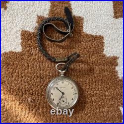Vintage Zenith Swiss Pocket Watch Running Original Dial Metal Blanc Case