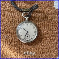 Vintage Zenith Swiss Pocket Watch Running Original Dial Metal Blanc Case