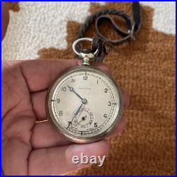 Vintage Zenith Swiss Pocket Watch Running Original Dial Metal Blanc Case