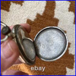 Vintage Zenith Swiss Pocket Watch Running Original Dial Metal Blanc Case