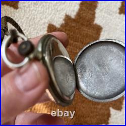 Vintage Zenith Swiss Pocket Watch Running Original Dial Metal Blanc Case
