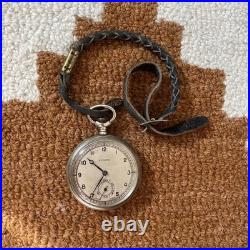 Vintage Zenith Swiss Pocket Watch Running Original Dial Metal Blanc Case