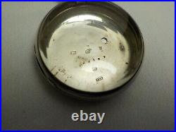 Vtg 1850 Sterling Silver Pocket Watch Case Watchmaker Key Wind With Hallmarks Uk