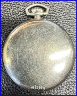 Vtg 1925 Elgin 12s gr 303 7j Art Deco Pocket Watch Silveroid Case RUNS GREAT