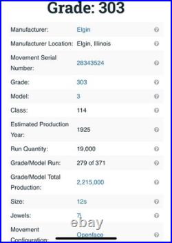 Vtg 1925 Elgin 12s gr 303 7j Art Deco Pocket Watch Silveroid Case RUNS GREAT