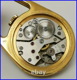 Vtg 1960s Luxor Gold Plated Leather Cased Mechanical Folding Pocket Travel Watch