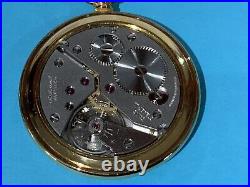 Vtg 1980s Kaltron Pocket Watch Hunter Case Swiss Made 17 J nautical Fob Working