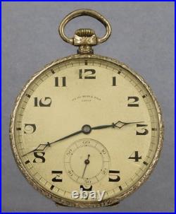 Vtg Dubois et Fils pocket watch runs great gold filled case 1920s j821