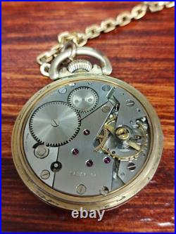 Vtg Elgin Grade 755 Size 16s 17 Jewel France Pocket Watch in 10k Gold Plate Case