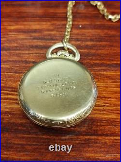Vtg Elgin Grade 755 Size 16s 17 Jewel France Pocket Watch in 10k Gold Plate Case