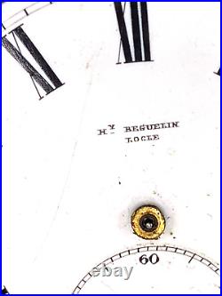 Vtg. Henry Beguelin Locle Pocket Watch in LargeSterling Silver Case etched Dog