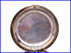 Vtg. Henry Beguelin Locle Pocket Watch in LargeSterling Silver Case etched Dog