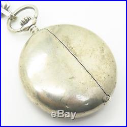 Vtg Italy Gucci 925 Sterling Silver Pocket Watch Case Heavy Chain Necklace 30
