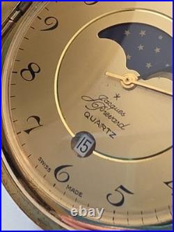 Vtg Jacques Prevard Swiss Hunter Case Pocket watch Date & Moon New Batt Free Shp