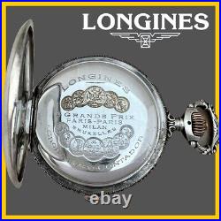 Vtg Longines Chronograp Couter Silver Case 900 Porcelain Dial Working 1910 #0019