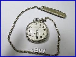 WALTHAM 15J MENS GOLD FANCY FILLED CASE running Pocket Watch WITH CHAIN @ KNIFE