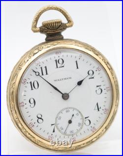 WALTHAM 17j 20647795 GR. 625 DERBY STURDY ROLLED PLATE CASE POCKET WATCH(JV)