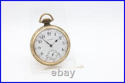 WALTHAM 17j 20647795 GR. 625 DERBY STURDY ROLLED PLATE CASE POCKET WATCH(JV)