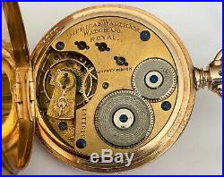 WALTHAM ROYAL 14k ROSE GOLD Hunting Case Model 1888 120 Gr. 50mm diameter