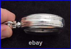 WALTHAM Wm Ellery 18s 11j Mod 1879 Pocket Watch in EZRA E. C. FITCH Silver Case