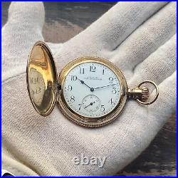WALTHAM vintage pocket watch 1903 hunter case manual working well from Japan