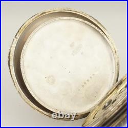 WORKING! HELA Niello Silver Pocket Watch Men's no fusee no duplex no repeater